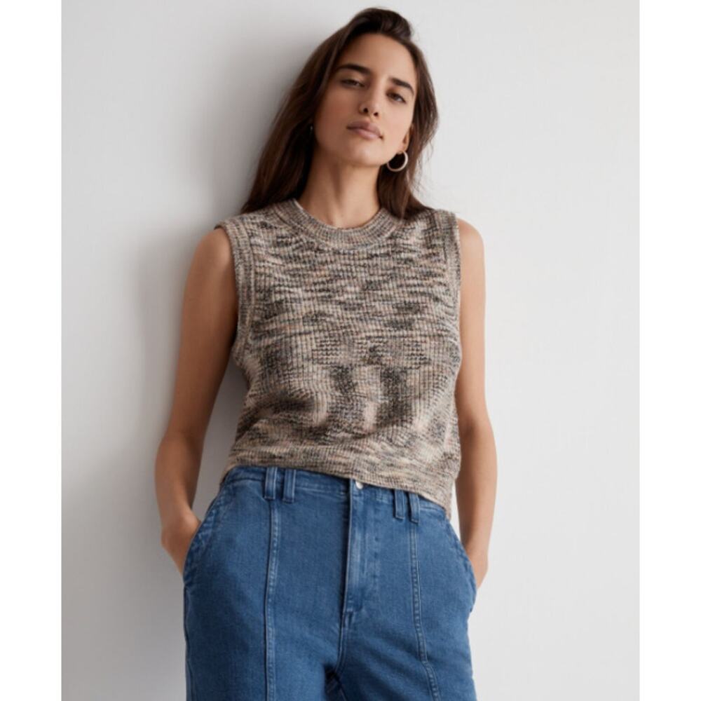 Madewell Space-Dyed Marled Boulier Sweater Vest Pullover XS